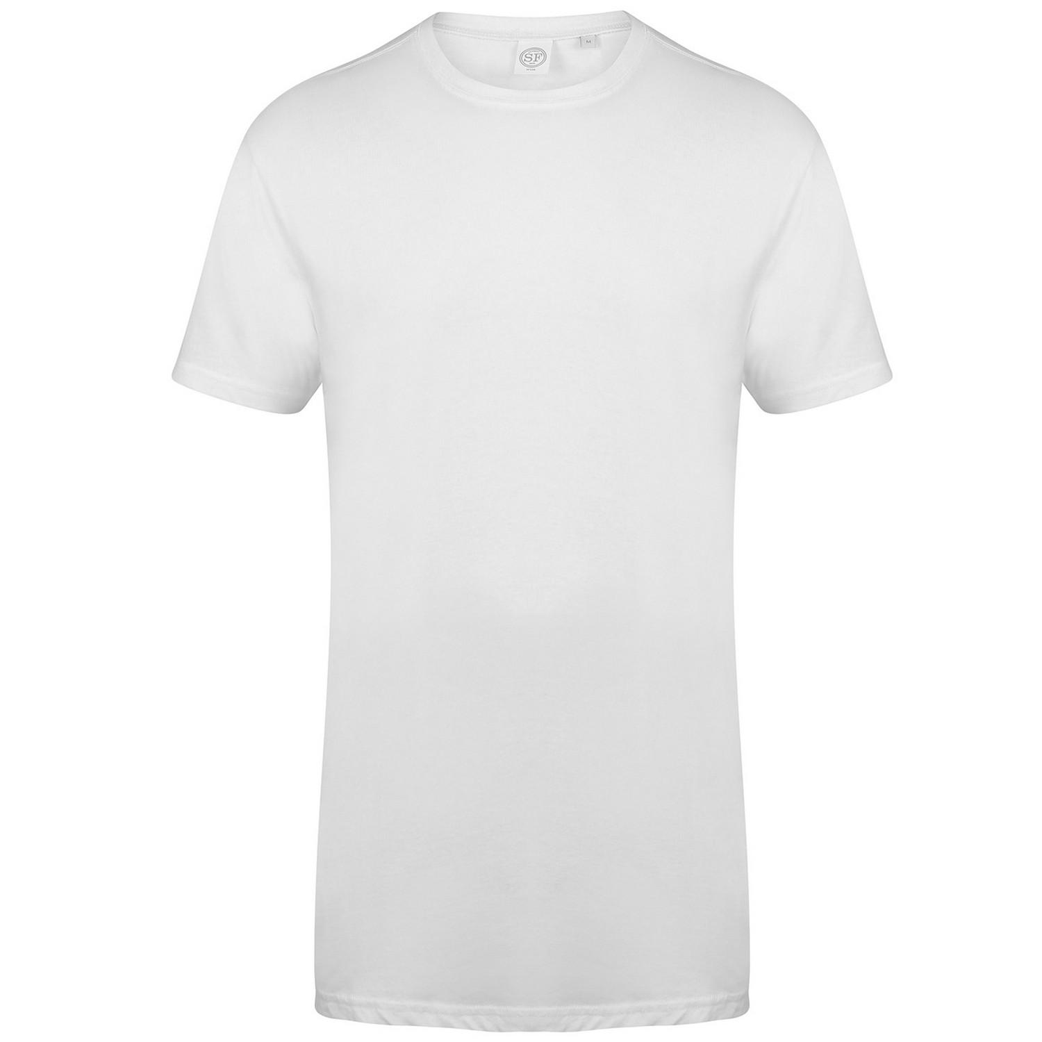 SF Men T-shirt lunga con orlo asimmetrico da uomo S bianco
