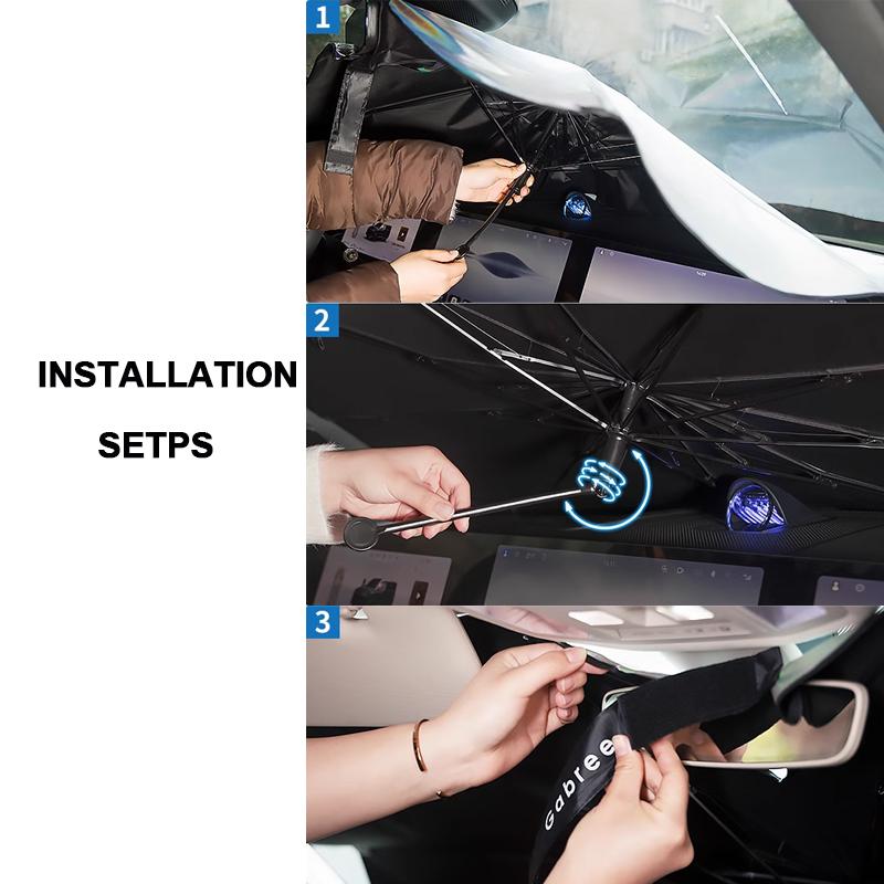 Pare Soleil Voiture Pare Brise Avant, Protection Avant Parfaite Contre Les Rayons Uv Et Chaleur Dans Pliable Universelle Argente 190 126cm 98857002