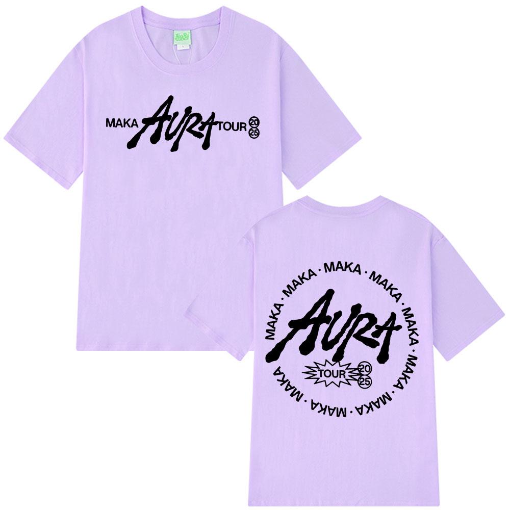 Rapper Maka Aura Tour 2025 Gothic Punk T Shirts Men Women Clothing Fashion Vintage T-shirts Casual Cotton Hip-hop Loose T Shirt