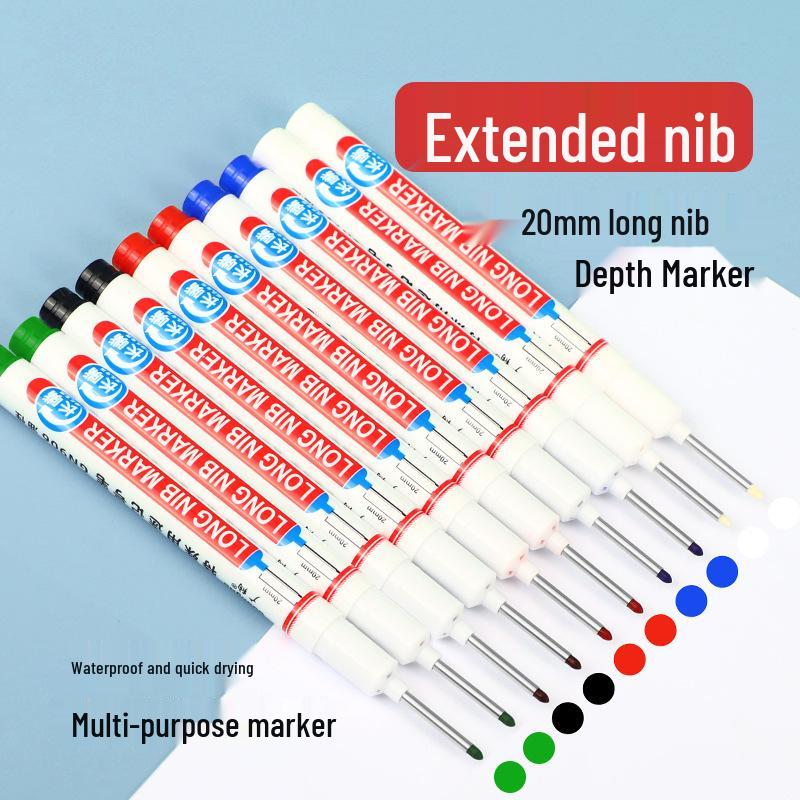 Weit verbreiteter schnelltrocknender wasserfester Industrie-Markierstift mit langer Spitze, weiß