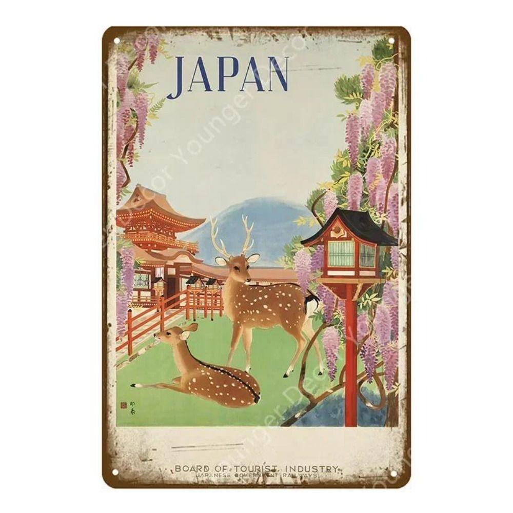 Metal Poster Japanese Ukiyo-e Retro Wall Art Vintage Home Bar Cafe Decor