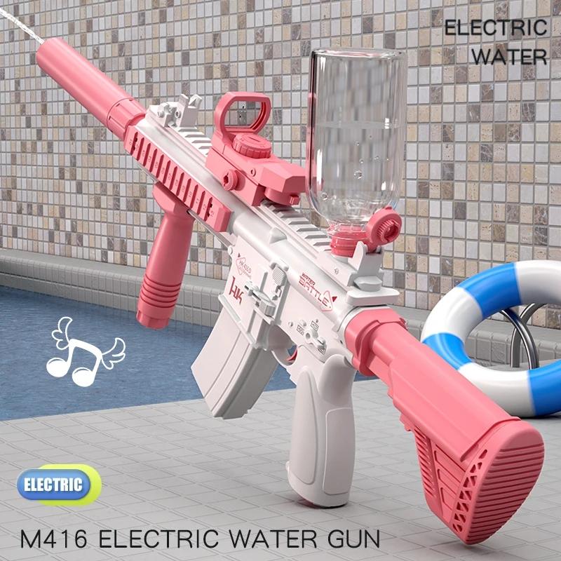 M416 Water Gun Electric Pistol Shooting Toy Summer Beach Outdoor Full Automatic Shoot Fun Toy For Children Boys Girl Adults Gift