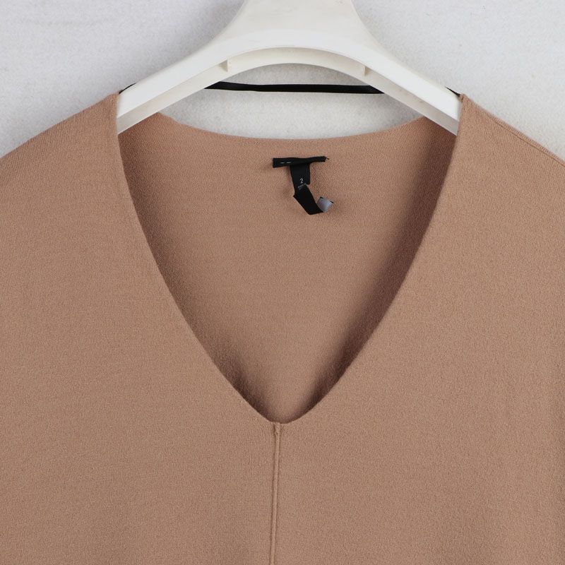 Fall Sunshine House New Arrival Export European and American plus Size Women's Clothes to Home V Neck Long Sleeves Loose Sweater Knitwear Base
