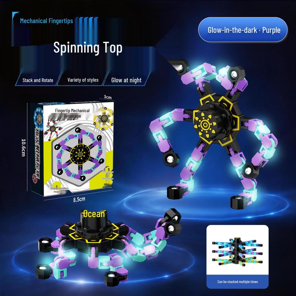 Deformable Luminous Gyro Toy for Kids - Educational Stress-Relief Mechanical Spinner