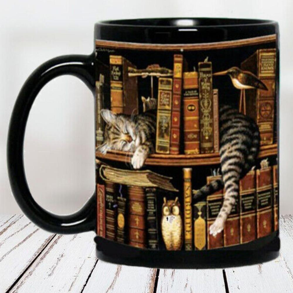 Bookshelf Ceramic Coffee Mark Cup Tea Cup Library