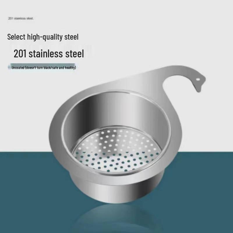 Swan Stainless Steel Hangable Kitchen Sink Drain Basket - Punch-Free, Dry & Wet Separation Filter