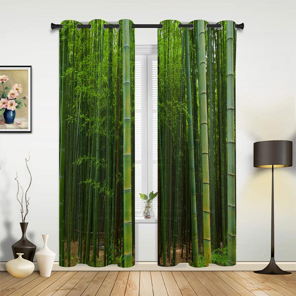 Perdele din bambus, retro, cu plante ponosite, pentru dormitor, sufragerie, draperii, bucatarie, camera copiilor, perdea pentru fereastră, decor modern