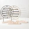 Modern Farmhouse Earring Display Stand With Wood Base Metal Frame Jewelry Organizers For Home Store Wedding Gift