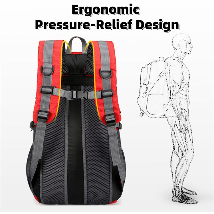 Wanderrucksack, 40L Leichter Wasserdichter Outdoor Wander-Reiserucksack