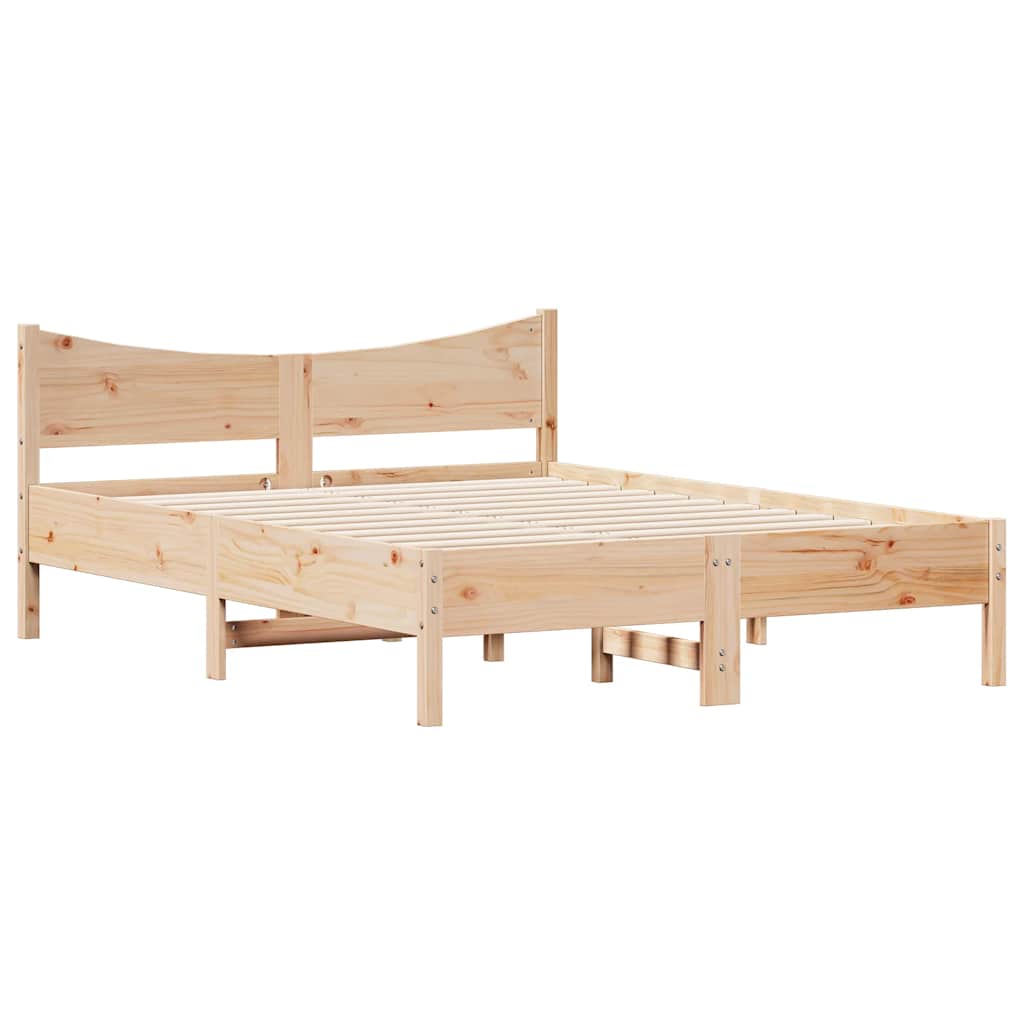 Vidaxl Rama Łóżka Bez Materaca, 135X190 Cm, Lite Drewno Sosnowe