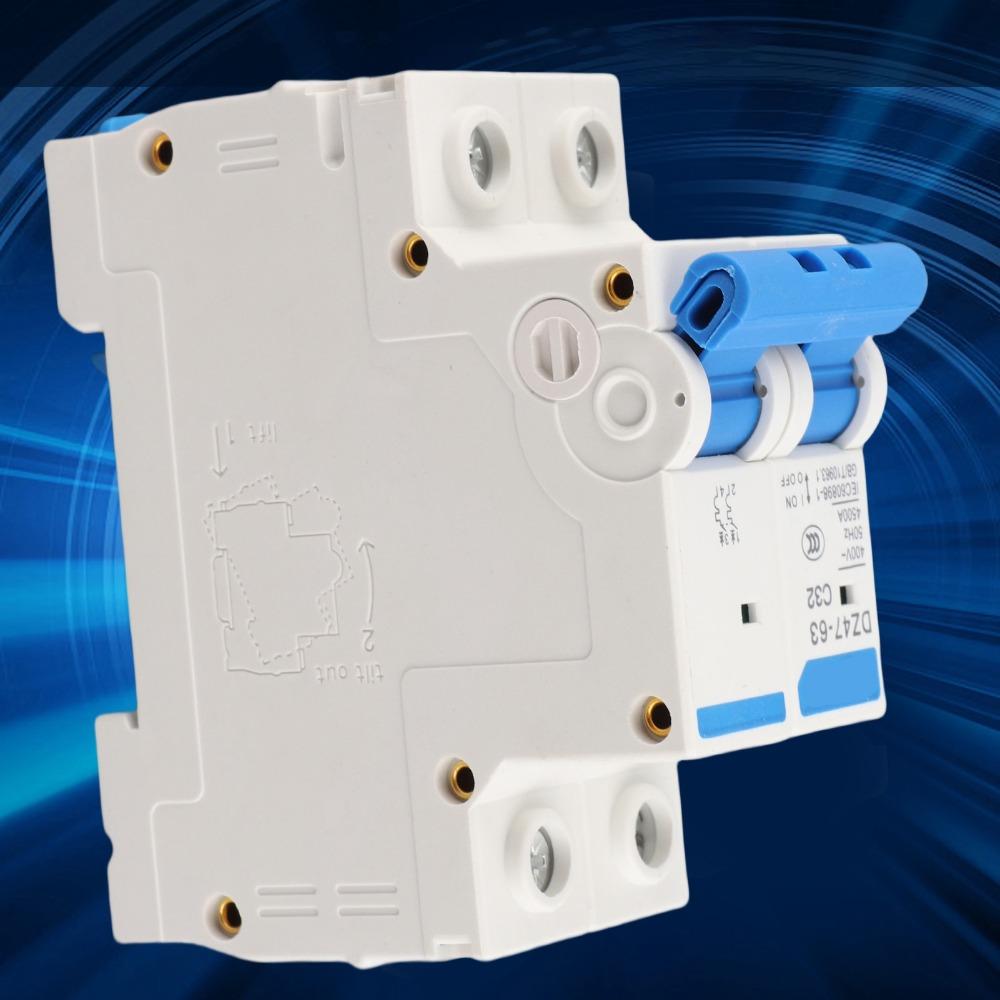 82*75*36mm 2 Pole Circuit Breaker DZ47‑63 2P 32A Current Circuit Breaker  Home Decoration