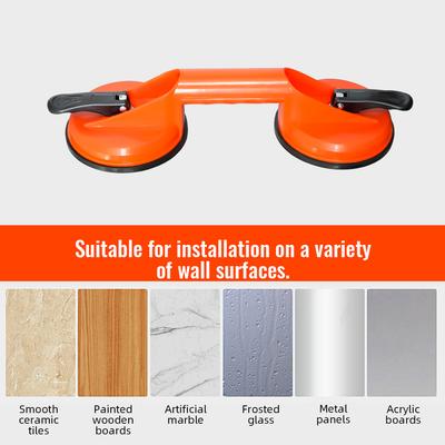 Glass Lifting Suction Cups with Heavy Duty Vacuum ABS Handle Construction - Multi Cup Lifting Tool for Floor Tile and Windshield