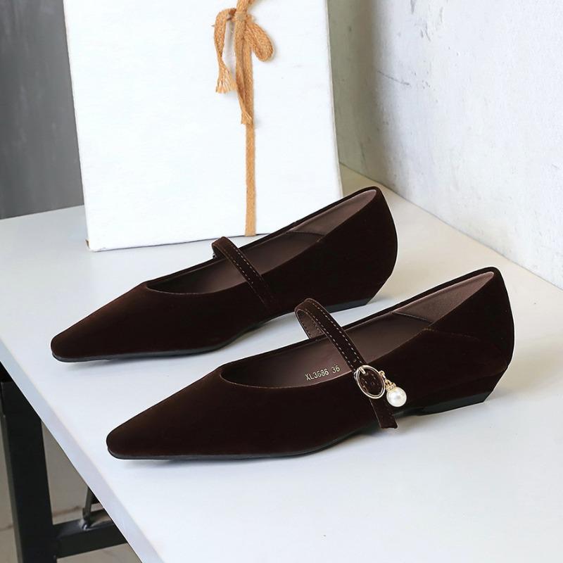 2026 Spring Mary Jane Shoes Women Flats Pointed Toe Soft Comfortable Elegant Ladies Single Office Shoes Fashion Black Red