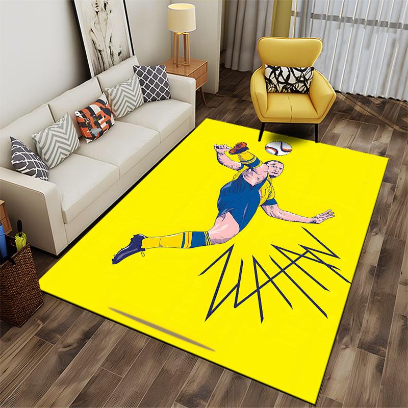 Soccer Kick Illustration Carpet suitable as a non-slip mat for the living room or bedroom sofa