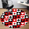 1pc Playing Cards Symbols Office Round Area Rug, Indoor Mat Suitable ForOffice, Under Office Chairs Bedroom Living Room Home Decor, Room Decot176