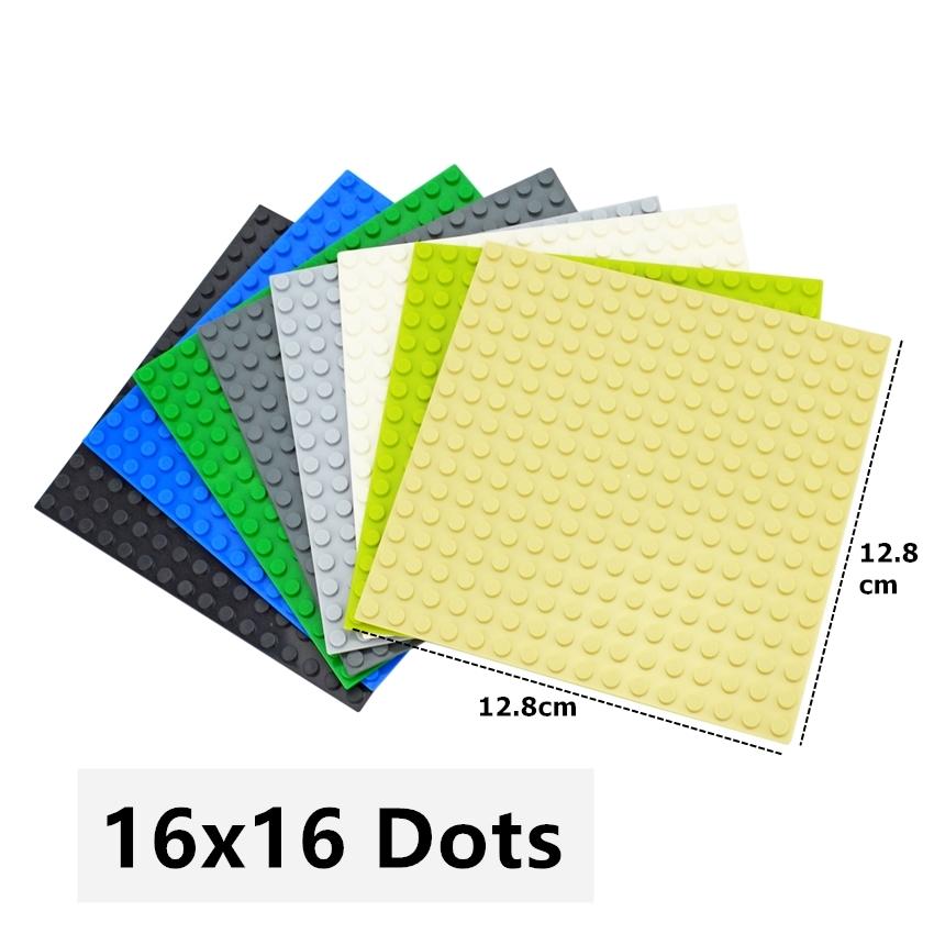 2 Stück DIY Bausteine 16*16 Noppen Lehrreiche Montage Bauplatten 16X16 Schmale Figuren Steine Grundplatte Entworfen Für Kinder