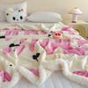 Pink Letter Thickened Throw Blanket Girl Woman Children's Bedroom Warm Soft Sleeping Blanket Queen Fashion Black Bow Blankets