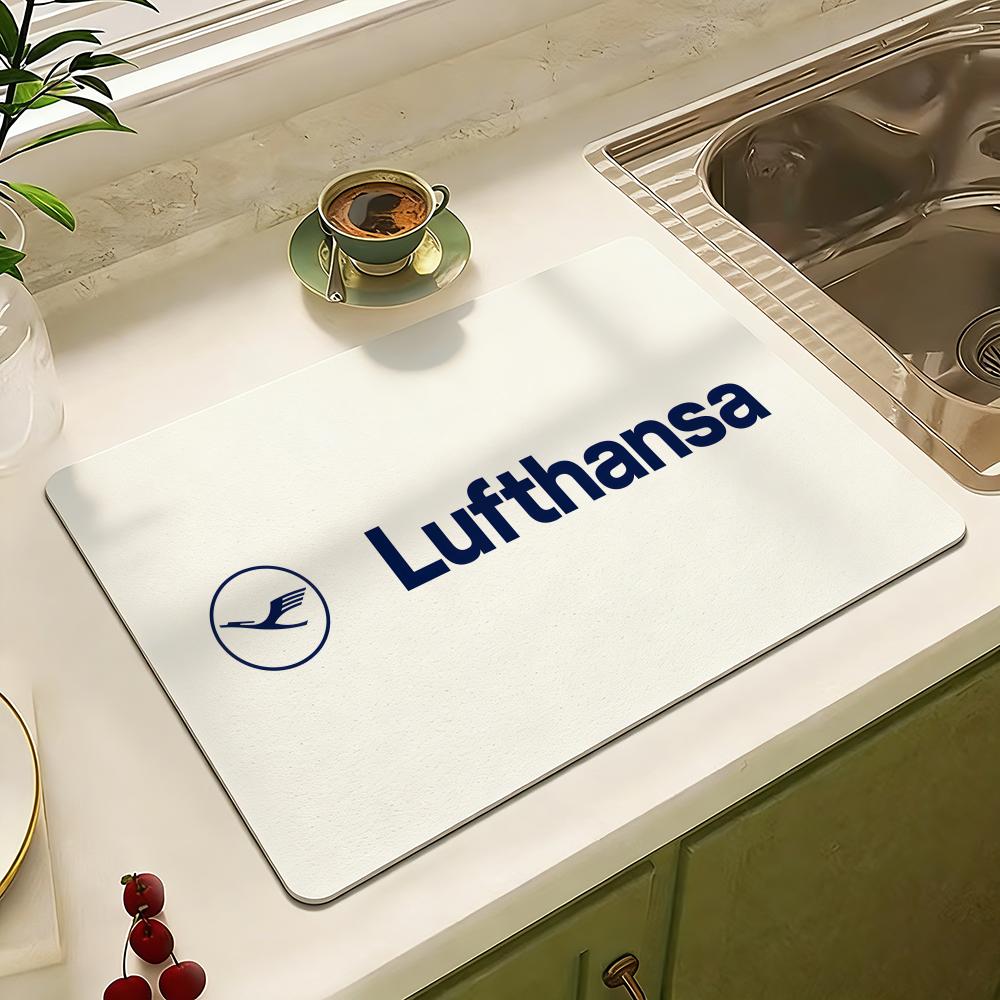 Hot D-Deutsche L-Lufthansa Floor Mat Diatomite Floor Mat Fast Drying Odor Resistant Non Slip Bath Kitchen Mat 40cm x 60cm