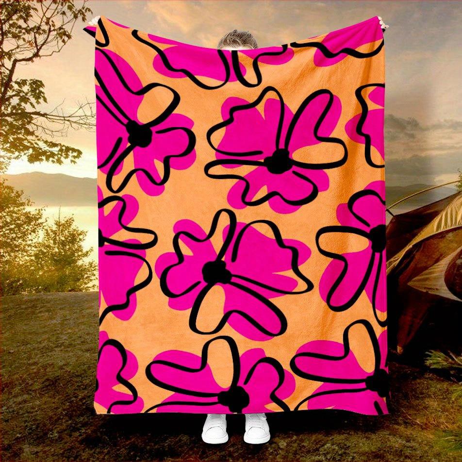 

Bohemian floral pattern Flannel printed blanket suitable for all seasons suitable for living room office sofa and travel 75x90cm