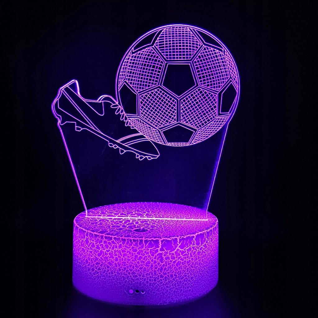 Night Desk Lamp For Children Soccer Football Cleats 3D Illuminated + Remote Control