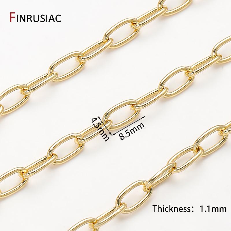 

18K Gold Plated Brass Paperclip Link Chain for Jewelry,4.5*8.5mm Oval Cable Chain for DIY Necklace Bracelet Making Supplies 1 meter