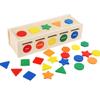 Montessori 2 In 1 Sort Toys Color & Shape Sorting Learning Matching Box with Lids for Baby Toddlers Educational Christmas Gift