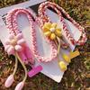Mobile Phone Lanyard, Crossbody Can Be Carried, Female, Long, Ins Style, Flower Hand Woven Rope, Sturdy and Durable, Outdoor Anti Loss Rope