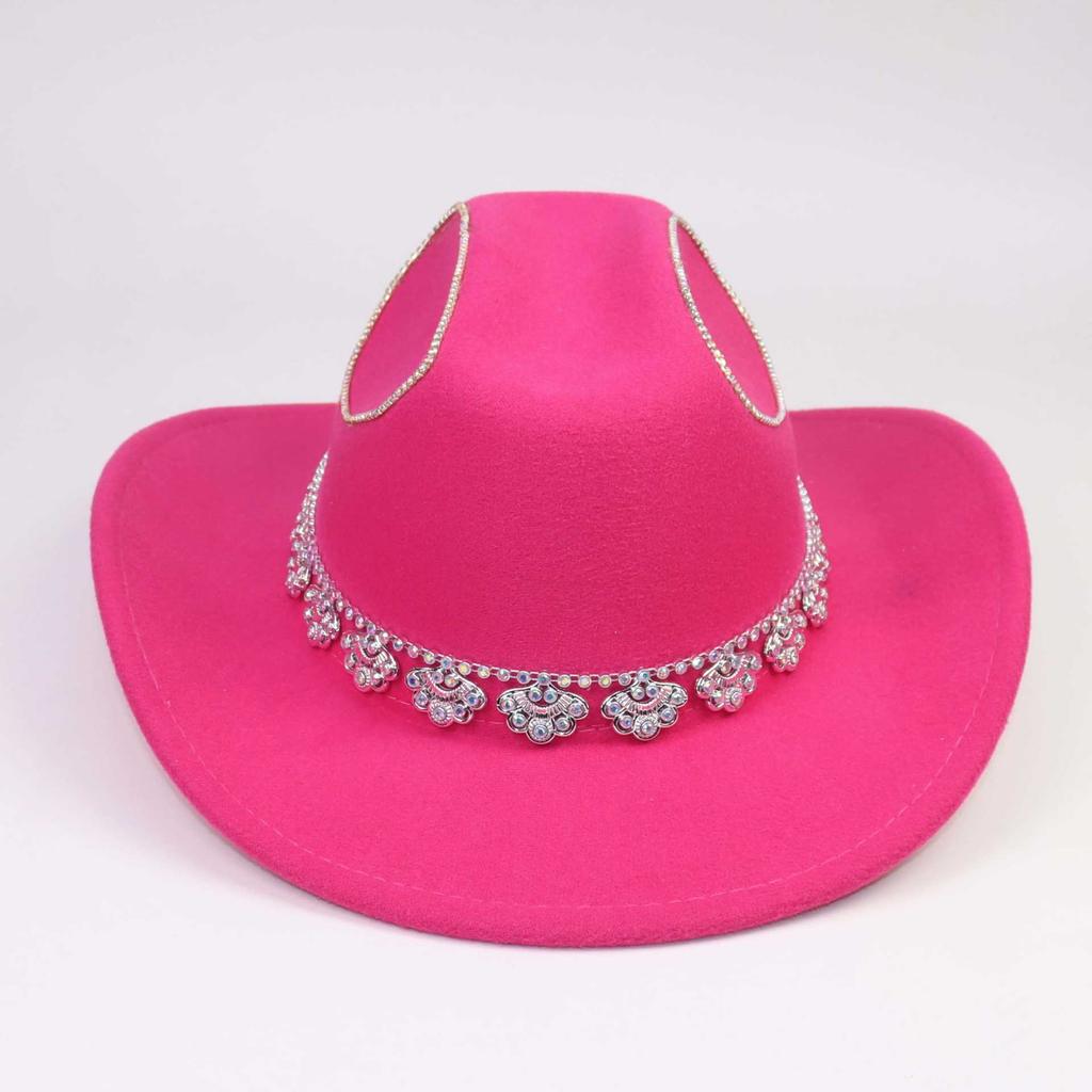 European and American bright diamonds shiny western cowboy top hat men and women outings party festival dance jazz hat