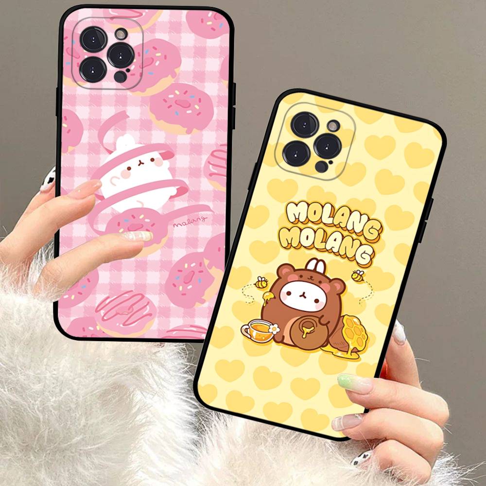 Kawaii Cute Rabbit M-MolangS Anime Phone Case For IPhone 14 Plus 13 Mini 11 16 15 17 Pro Max Protection Shockproof