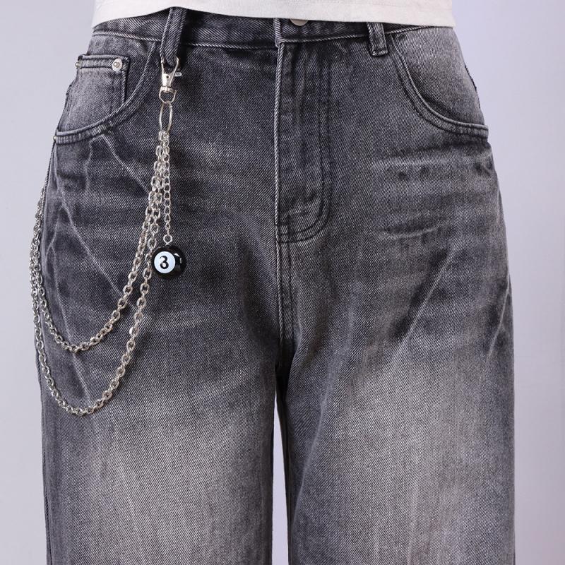 

Punk Multilayer Billiards Black 8 Resin Charms Metal Pendant Pant Chain Hip Hop Waist Keychain Jeans Chains Women Jewelry Gifts