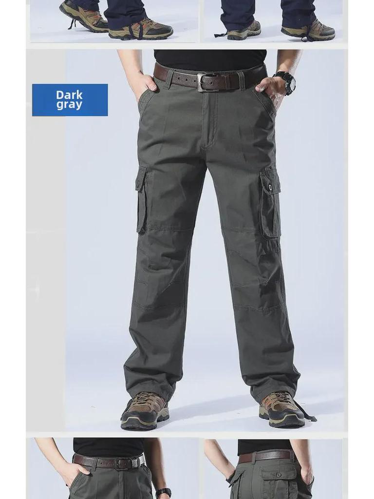Strapazierfähige Baumwoll-Arbeitshose mit mehreren Taschen - Lockere Passform, Gerade Hose, Übergrößen