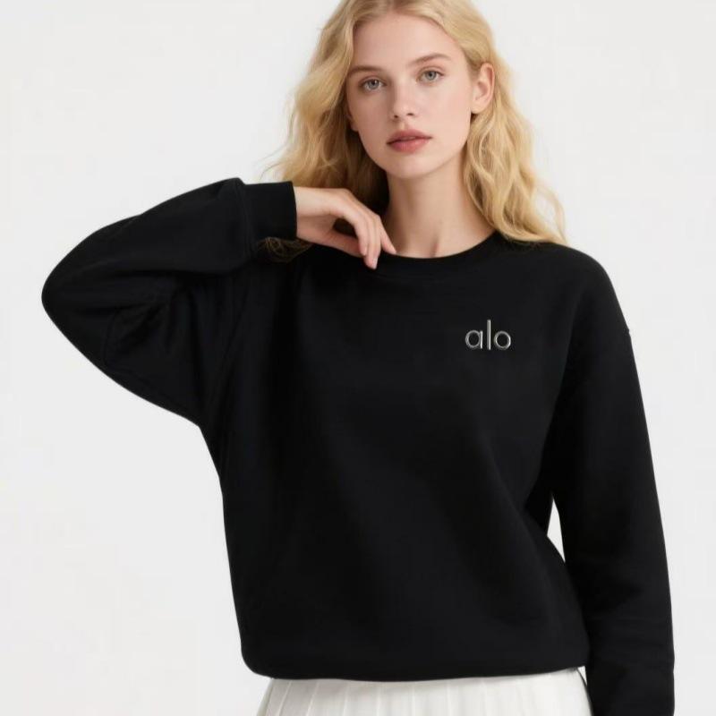 

Женский повседневный свободный свитшот 2025: Осень Новинка, С круглым вырезом, С принтом, Спортивный топ с длинным рукавом Small чёрный