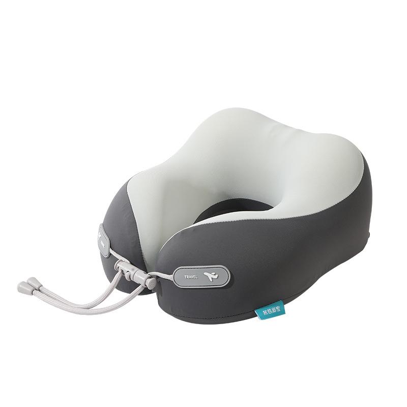 

Подушка для шеи в путешествии Подушка из пены с памятью для самолета, автомобиля, офиса Поддерживающий шейный валик для шейного отдела позвоночника со съемной стирающейся наволочкой серый