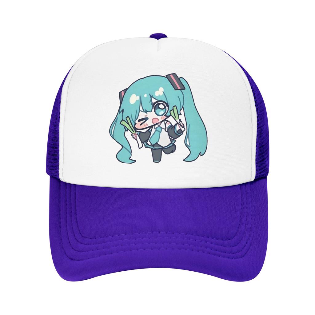 Hatsunes Mikus vocaloid Trucker Hat Unisex HipHop Dad Hat Sun Hats Golf Hats Breathable Polyester Mesh Baseball Caps Summer