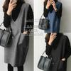 Nibunnoichi Style Jumper Tight Knit Skirt with Perfect for Commuting and Office Work Size [1/2style] Skirt, V-Neck Dress, Pockets, (Gray, M)