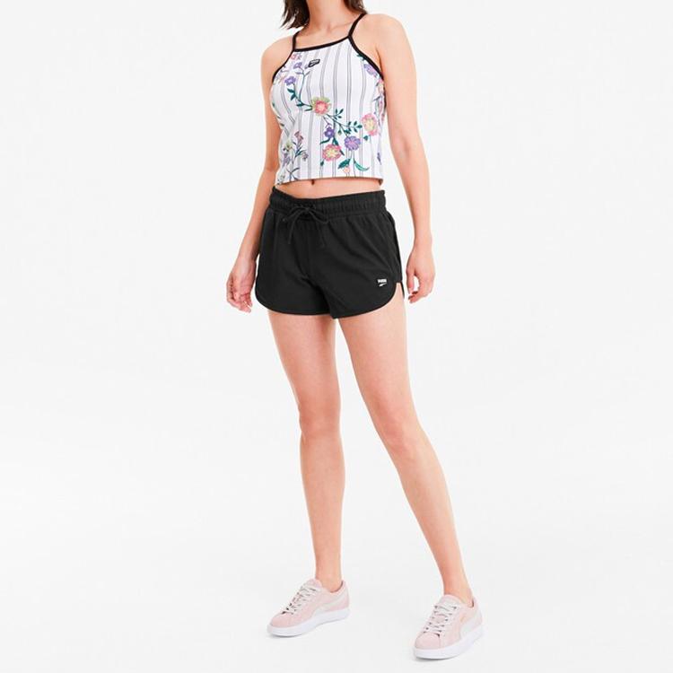 Puma Downtown Drawstring Casual Shorts Women shorts Black 597478-01