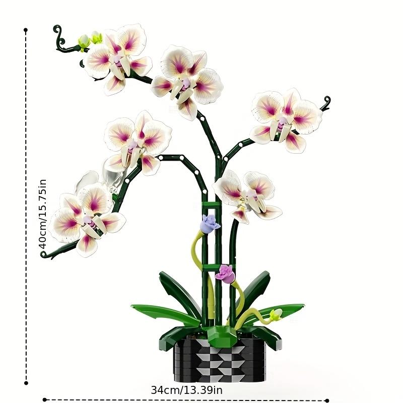 Adult Orchid Construction Block Set, Plant Series Suitable For Household And Office Decoration, Christmas Gifts, Valentine'S Day Gifts, Mother'S Day