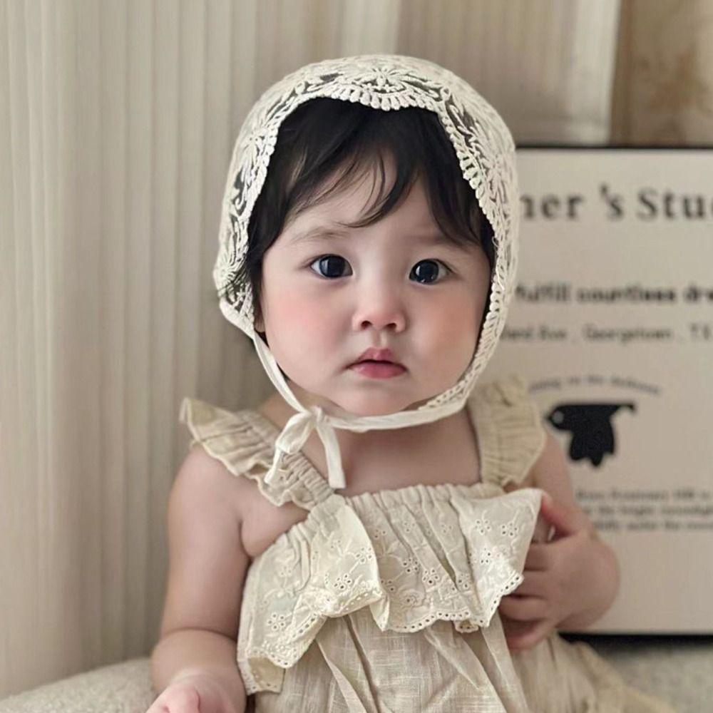 Embroidery Baby Lace Hat Flower Girl Bonnet Cap Korean Infant Lace Hat  Newborn