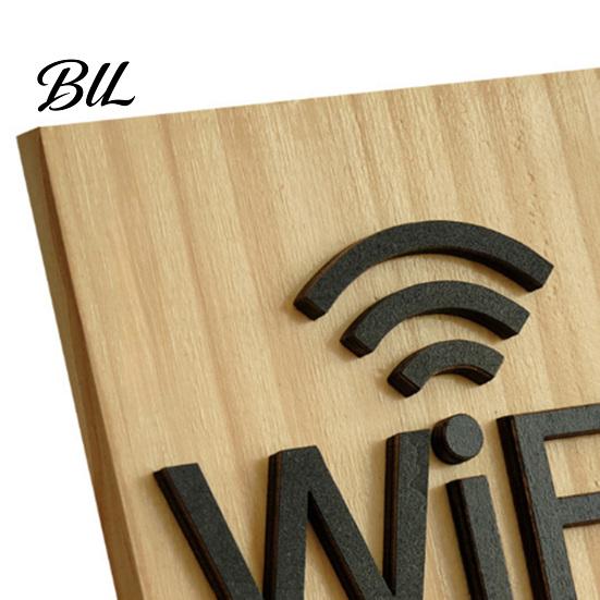 Desktop WiFi Password Display Wifi Sign Tabletop Wooden WIFI Wireless Network Customizable Board for Restaurant Supermarket Office Home Bar
