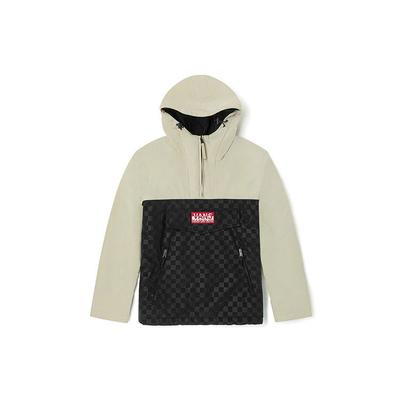 X Napapijri Checkerboard Hooded Jacket Men Jacket Gray Green VN0A5KLZZ3O