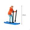 1/64 Scale Skiing Model People Figures Mini Skier Ornament for Miniature Scenes