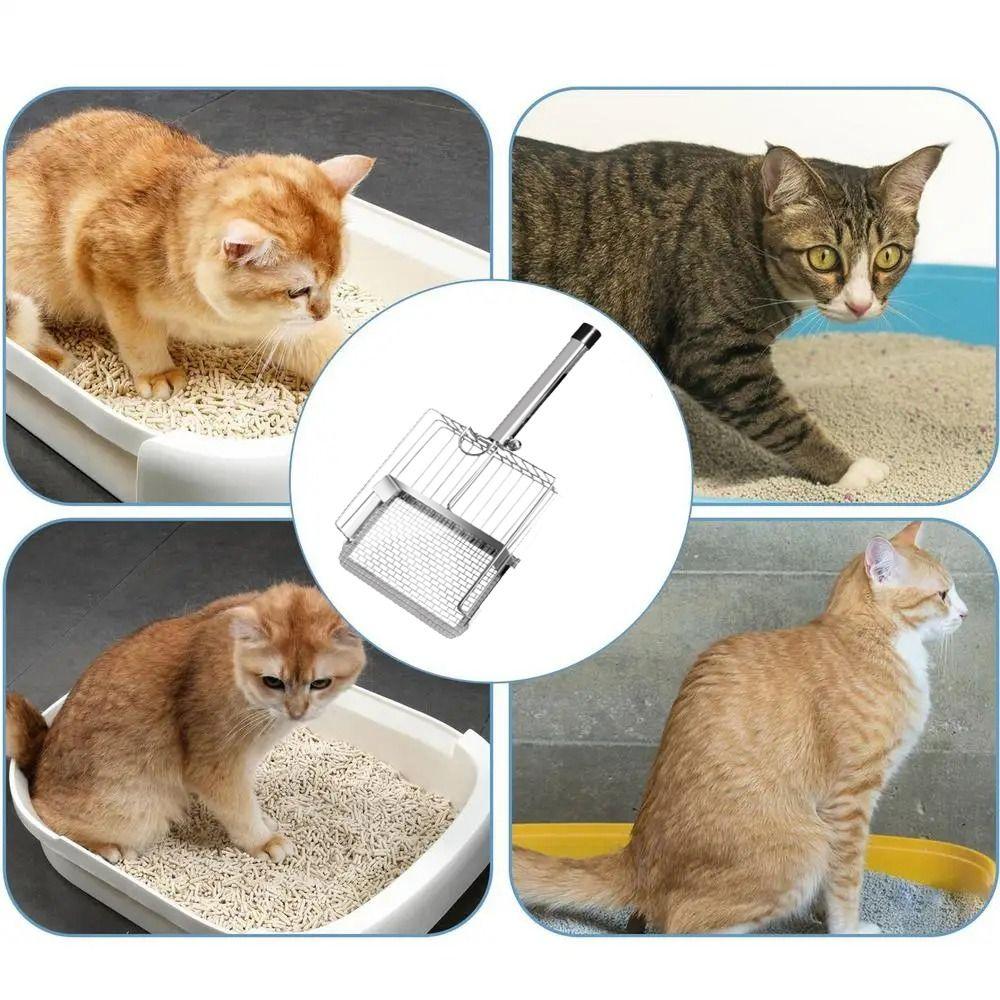 Stainless Steel Cat Litter Shovel Push-pull Design Pet Waste Picker Cat Poop Scooper  Pet Supplies