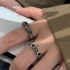 Vintage Retro Zircon Cross Crown Open Ring Female Niche Design Fashion Light Luxury Personality Punk