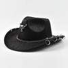 Vintage Kunstleder Western Cowboyhut für Herren Gentleman Cowgirl Jazzhüte Feiertage Party Cosplay Hut Sombrero Hombre