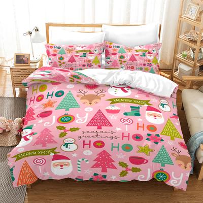 Christmas Style Digital Printed Duvet Kit - Polyester - Bedroom Decor -1 Bed Cover +2 Pillowcase (no Pillow Core)