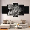 5pcs Canvas Painting Modular Wall Art Animals Lion Family Pictures HD Printed Poster Decor For Home Living Room Modern Unfrmaed