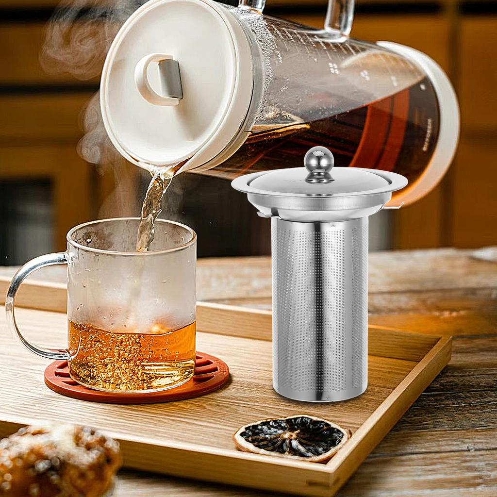 Premium Stainless Steel Tea Infuser with Fine Mesh Filter Reusable Strainer for Clear Infusion Anytime Anywhere