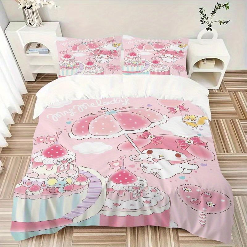3pcs Cartoon My Melody Print Cover Set Ultra Soft, Breathable, and Comfortable Bedding with Stylish Design for Bedroom and Guest Room Decor 1 Cov