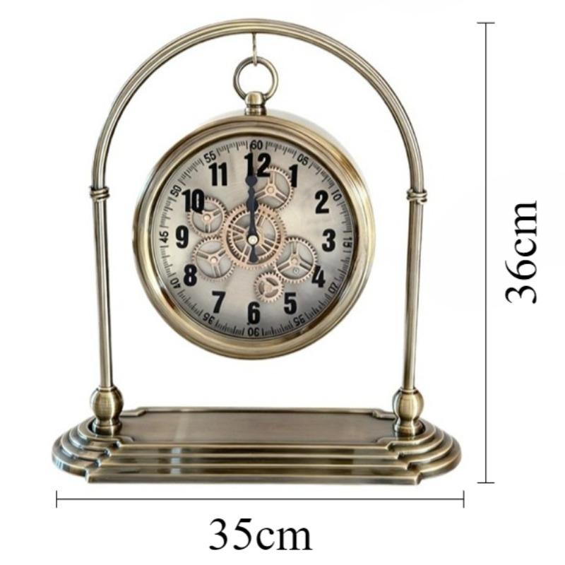 Retro Table Clock Luxury Desk Watch Decorative Silent Tabletop Clocks Aesthetic Living Room Desktop Watches Table Decoration