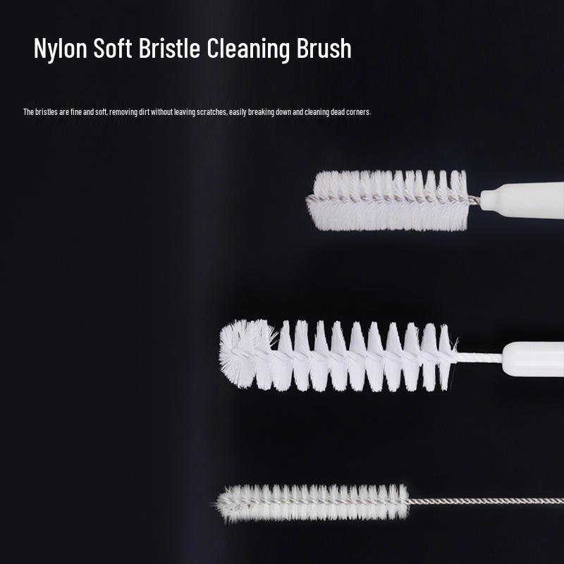 Cat Fountain Cleaning Brush Set: Soft & Coarse Bristles, Wipe Stain Removal, Water Pump Clip Brush.